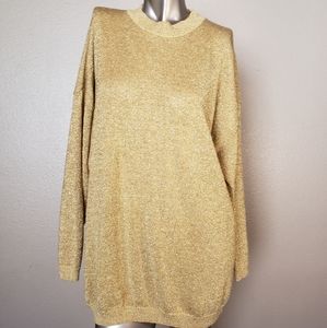 BENTLEY Metallic Gold Sweater Top